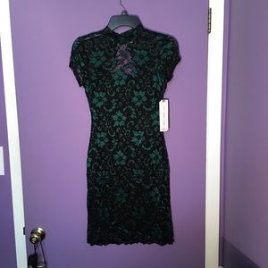 Green pattern dress